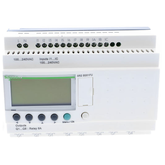 Schneider Electric - Zelio Logic - relais intelligent compact - 20E/S 100..240Vca - horloge - affi. - Réf. Fab.: SR2B201FU