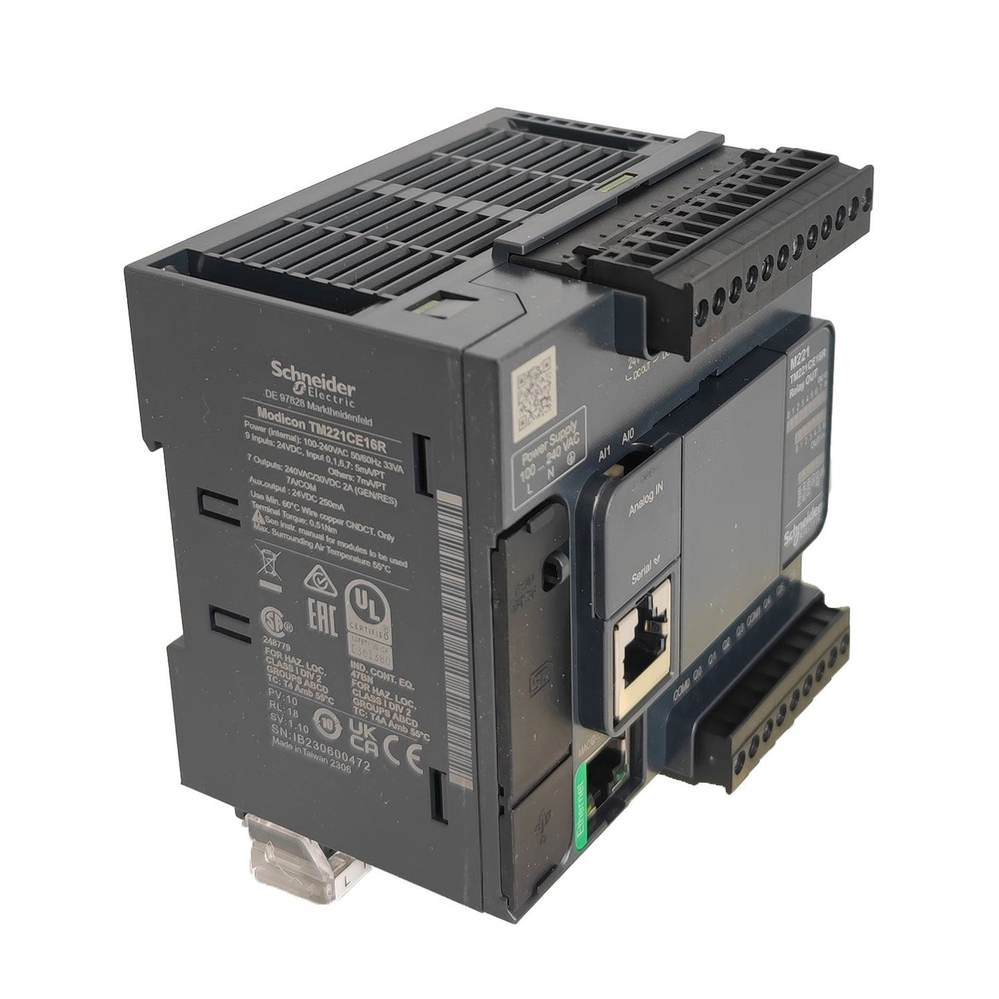 Schneider Electric - Modicon M221, contrôleur 16E/S relais, port Ethernet+série, 100/240VCA - Réf. Fab.: TM221CE16R