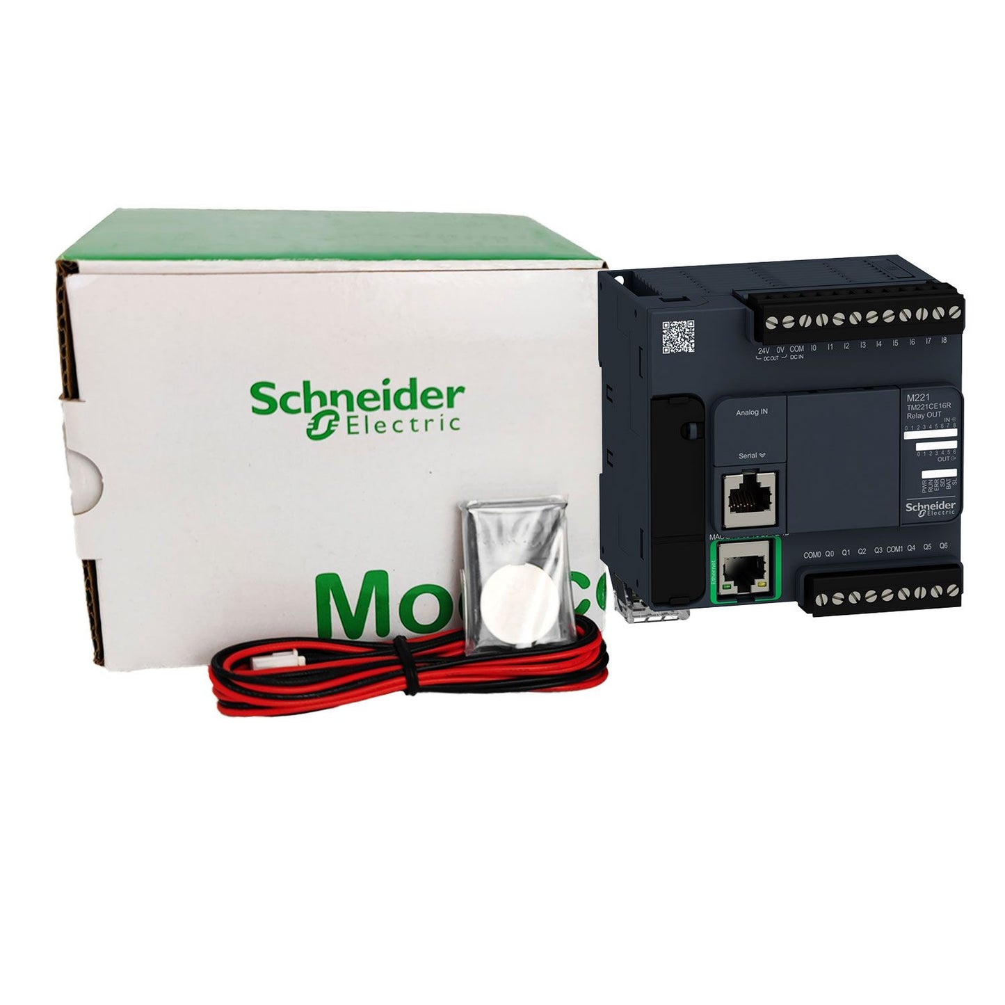 Schneider Electric - Modicon M221, contrôleur 16E/S relais, port Ethernet+série, 100/240VCA - Réf. Fab.: TM221CE16R