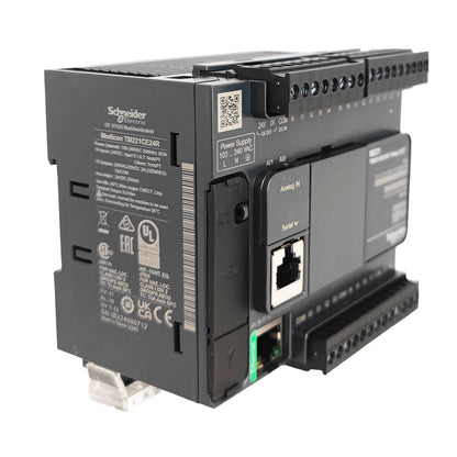 Schneider Electric - Modicon M221, 24 I/O PNP controller, Ethernet+serial port, 24VDC - Mfr. Ref: TM221CE24T