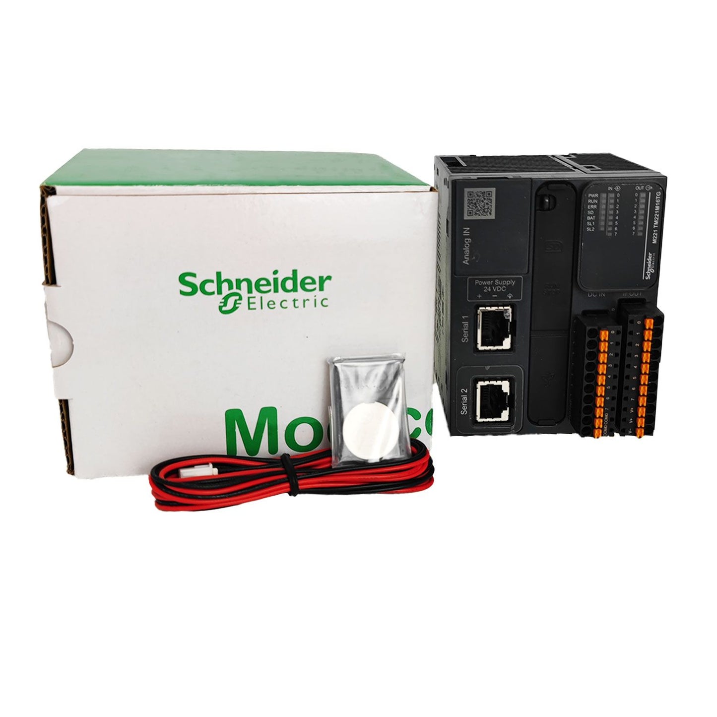 Schneider Electric - Modicon M221 Book, contrôleur 16E/S PNP, 2 ports série, 24VCC, ressort - Réf. fab.: TM221M16TG