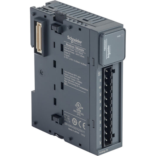 Schneider Electric - Modicon TM3, module 2 entrées ana haute résolution, -10-0-10V, 0/4-20mA, vis - TM3AI2H - Réf. Fab. : TM3AI2H
