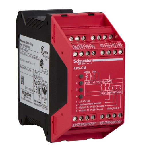 Schneider Electric - Preventa - Relais de sécurité pour cellule photoélectrique simple faisceau 24Vcc - Bornier auto - XPSCM - Réf. Fab.: XPSCM1144P